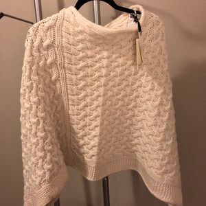 NWT Knitted Wool Poncho!! Cozy!